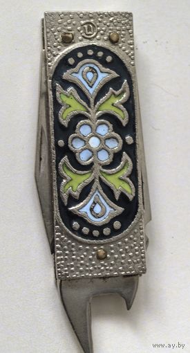 Нож МИНИ .открывашка маникюрный. Павлово СП. Эмали. СССР.  ГОРЯЧИЕ ЭМАЛИ СССР