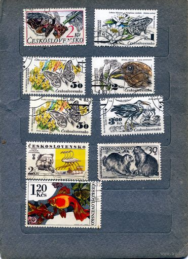 ЧЕХОСЛОВАКИЯ, ФАУНА, СБОРНЫЙ, 9м  по 25 коп шт  гашен