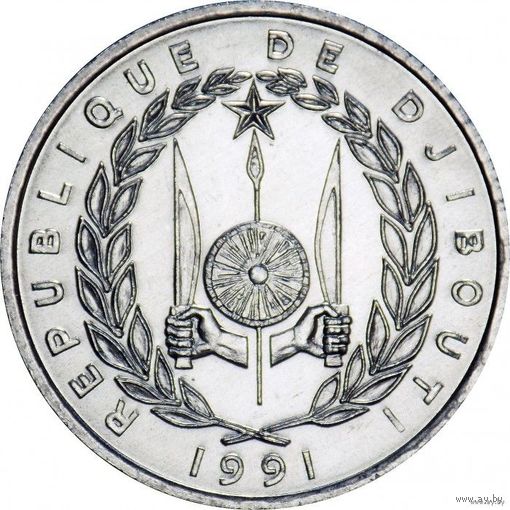 Джибути 5 франков 1991 UNC