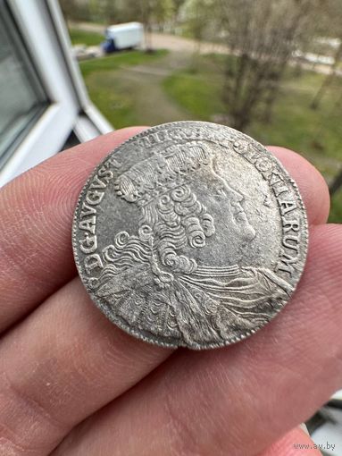 Орт (18 грошей) 1755 года EC "Коронный" (Польша, Август III)