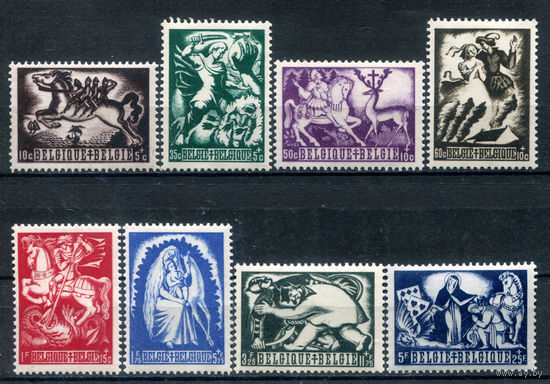 Бельгия - 1944г. - бельгийские легенды, борьба с туберкулёзом - 8 марок - полная серия, MLH, 1 марка MH [Mi 673-680]. #2-Be-42-KS-1
