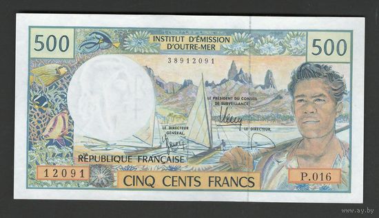 Французские Тихоокеанские территории 500 франков 1990 года. Тип Р-1g. Состояние UNC!