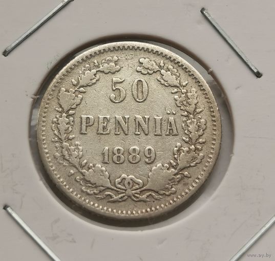 63. 50 пенни 1889 г. Серебро. С рубля