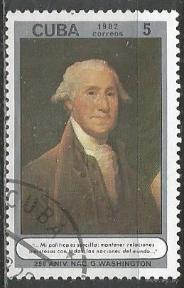 Куба. 250 лет со дня рождения Д.Вашингтона. 1982г. Mi#2705.
