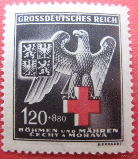 Богемия и Моравия,1943,Mi#132, война Красный Крест орел, **