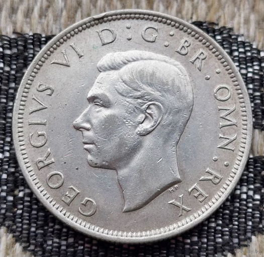 Великобритания 1/2 (пол) кроны 1946 года. Король Георг VI. Серебро. Сторгуй за свою цену, предложи обмен!