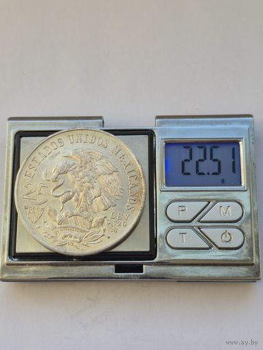 25 песо 1968 года. Мексика, Мексиканские Соединённые Штаты (1905 - 1969). Серебро 720. Монета не чищена. S45475.