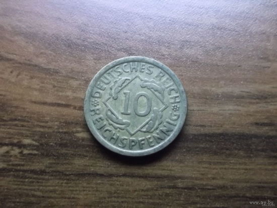Германия 10 рейхспфеннигов 1925 D