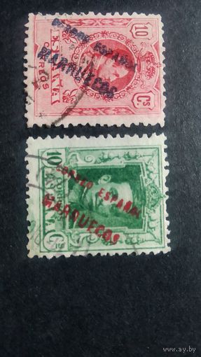 ИСПАНИЯ \н6\  1910. 1923 Марокко. Танжер . Надпечатка