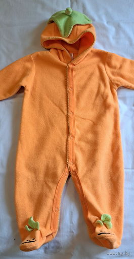 Комбинезон оранжевый Тыковка, демисезонный на 6-9мес (р.63-74), б.у