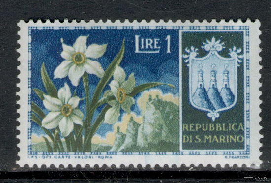 Марка Сан Марино 1953 / Флора / цветок Narcissus