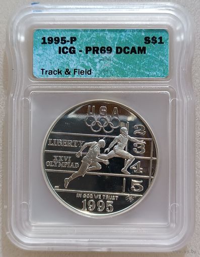 США. 1 доллар. 1995г.XXVI летние Олимпийские Игры, Атланта 1996 - Бег.