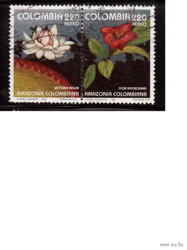Колумбия-1993(Мих.1909-1910) ,  гаш. , Флора, Цветы