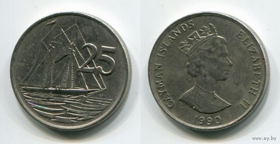 Каймановы острова. 25 центов (1990)