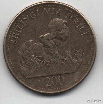 ОБЪЕДИНЁННАЯ РЕСПУБЛИКА ТАНЗАНИЯ 200 ШИЛИНГИ 2008. ФАУНА. ЛЕВ И ЛЬВИЦА