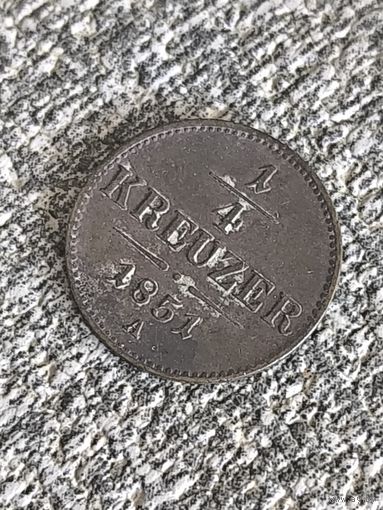 Австрия 1/4 Kreuzer 1851