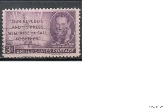 США-1947, (Мих.554), гаш.  , Личности, Пулицер  (одиночка),