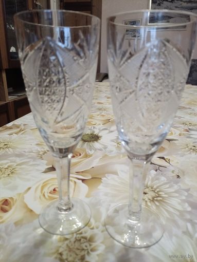 Бокалы хрустальные 2 шт., винтаж