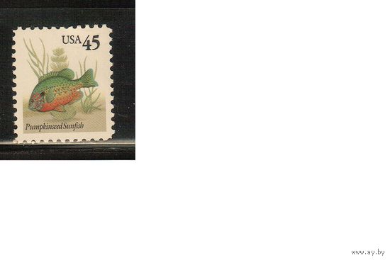 США-1992, (Мих.2334) ** , Морская фауна, Рыбы (одиночка)