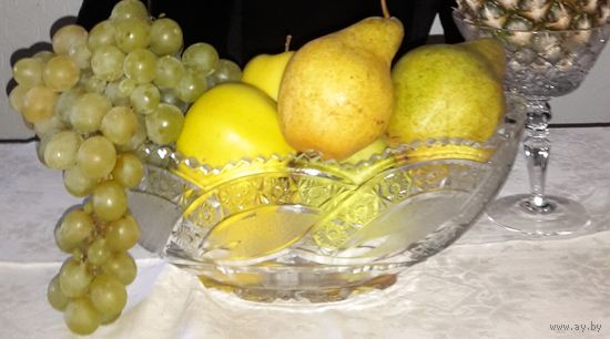 Ладья. Ваза для фруктов. Хрусталь