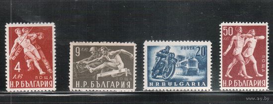 Болгария-1949, (Мих.704-707), **  , Военный спорт, Мотоцикл (полная серия)