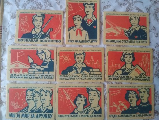 Спичечные этикетки  ф.Красная звезда. Молодёжь. 1962 год