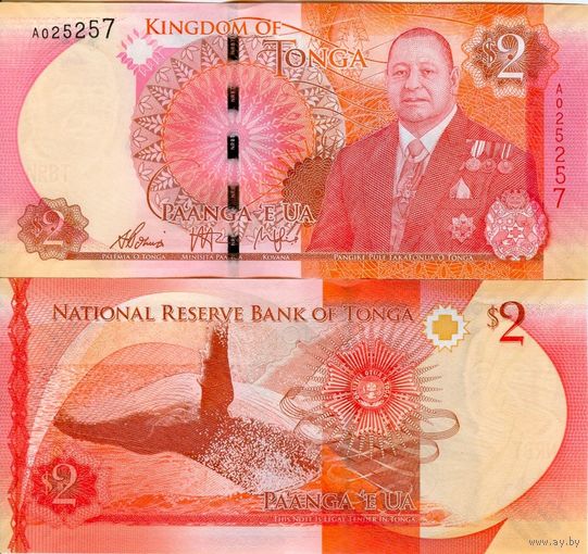 Тонга 2 паанга образца 2015 года UNC p44