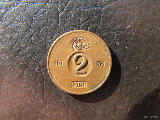 Швеция. 2 эре. 1957. С 20 копеек. Распродажа коллекции. Смотрите другие лоты.