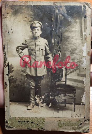 1917 Кабинет-портрет солдат РИА студийное фото подписанатипажи ретро анонимный фотограф