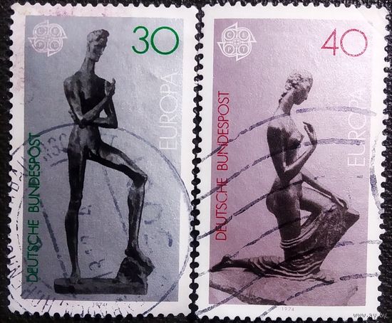 Марки Германия 1974 год Скульптуры Серия из 2-х марок