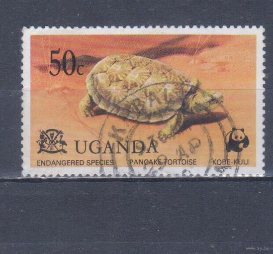 [573] Уганда 1977. Фауна.Черепаха. Гашеная марка.