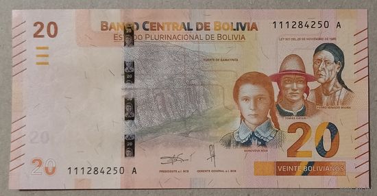 20 боливиано 2018 года - Боливия - UNC