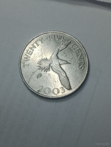 Бермудские острова 25 центов 2003 года .