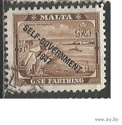 Мальта. Гавань в Валетте. Надпечатка "Самоуправление". 1948г. Mi#199.