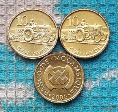 Мозамбик 10 центов, UNC. Трактор.