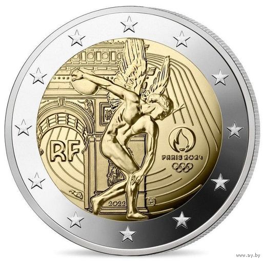 2 евро 2022 Франция Летние Олимпийские игры 2024 в Париже BU в карте