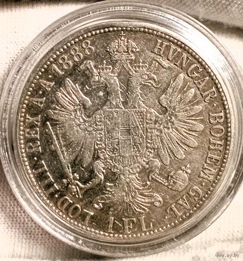 Флорин 1888, Австрия, без мц! интересный год, хороший - в коллекцию! смотрите также другие мои лоты!