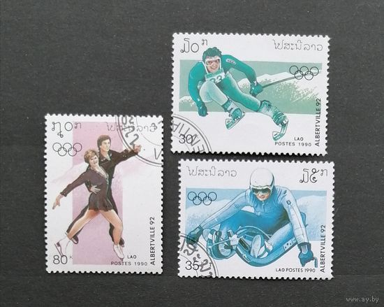 Лаос /1990/ Спорт / Зимние Виды Спорта / Олимпийские Игры  / / 3 Марки