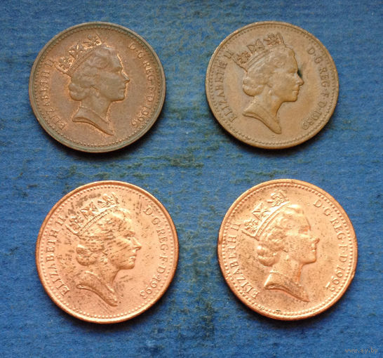 Великобритания 1 пенни 1989, 1993, 1996. Год на выбор