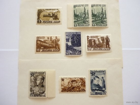 Серии марок СССР 1946-47 гг.! Чистые (MNH **)! Послевоенное восстановление народного хозяйства. 29 годовщина Советской Армии. Состояние.