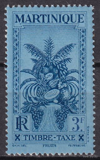 57.FrK. Франция. Колонии. Мартиника. Доплатные марки. Фрукты. 1933 г. 3 Fr.  Mi.#22.