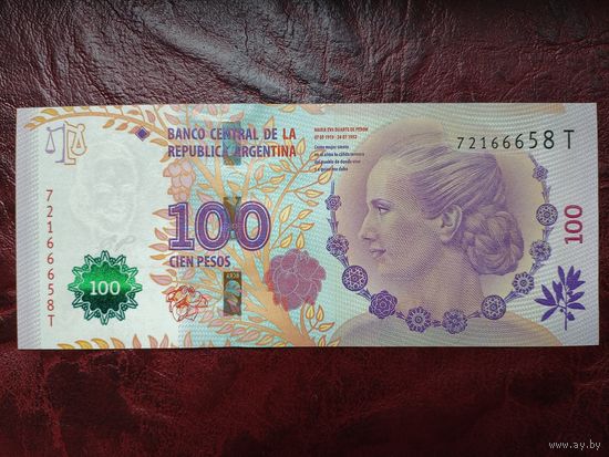 100 песо Аргентина 2017 г. Эвита Перон.