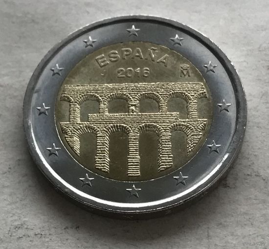 Испания 2 евро 2016 - ЮНЕСКО - Акведук в Сеговии