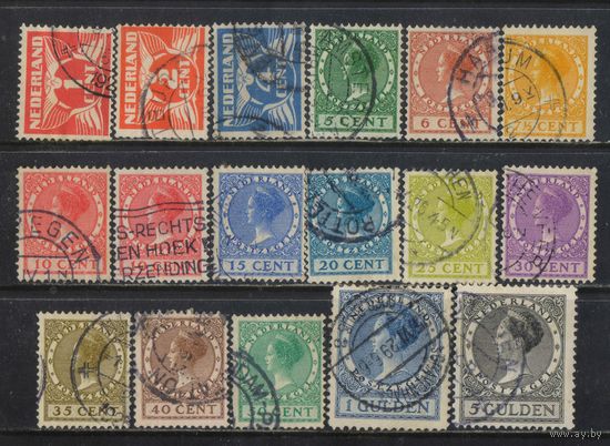 Нидерланды 1924-6 Вильгельмина Номиналы БВЗ Стандарт #146-7,150-2,154,156-62,168,170