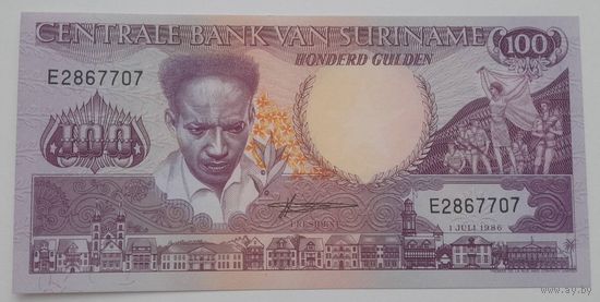 Суринам 100 гульденов 1986 года UNC