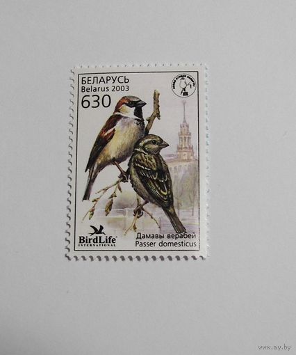 Марки РБ. Птица года. Воробей. 1м.