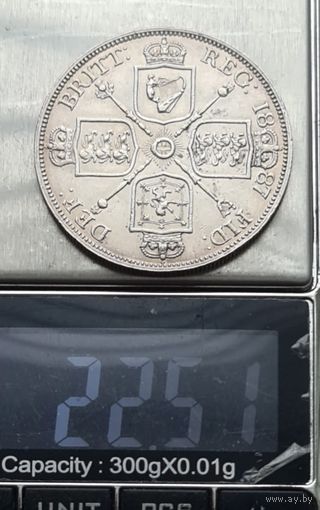 Двойной флорин Англия 1887 год отличное состояние редкая монета