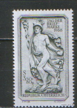 Полная серия из 1 марки 1968г. Австрия "День печати. Рельефный фасад "Посланник богов" в Пуркерсдорфе" MNH