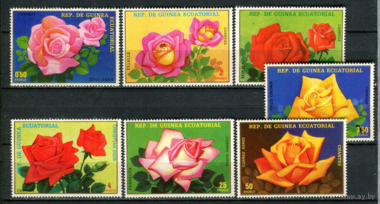 Экваториальная Гвинея - 1979 - Розы - [Mi. 1573-1579] - полная серия - 7 марок. MNH.  (Лот 100HJ)-T41P48