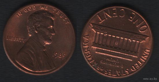 США km201b 1 цент 1985 год (-) (_4 ТОРГ ЛЮБОЙ